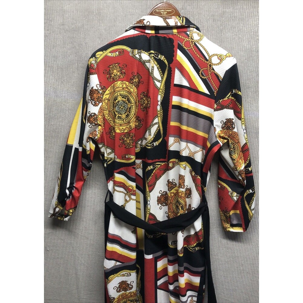 Ashley Stewart Dress Button Up Size 18/20 Belt Rope Medallion Design NWT - Picture 11 of 14
